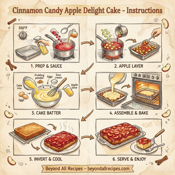 Cinnamon Candy Apple Delight Cake instructions