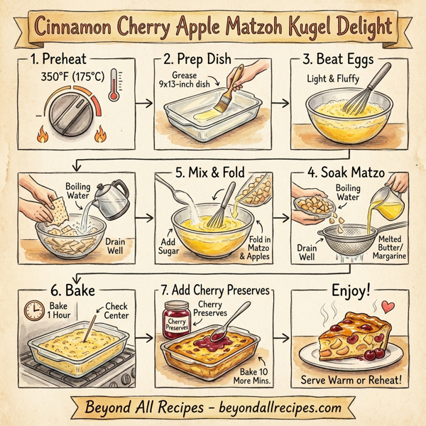 Cinnamon Cherry Apple Matzoh Kugel Delight instructions