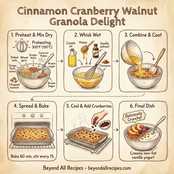 Cinnamon Cranberry Walnut Granola Delight instructions