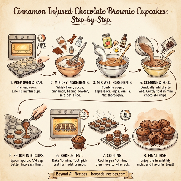 Cinnamon Infused Chocolate Brownie Cupcakes instructions