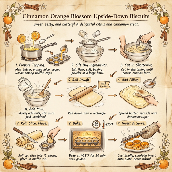 Cinnamon Orange Blossom Upside-Down Biscuits instructions
