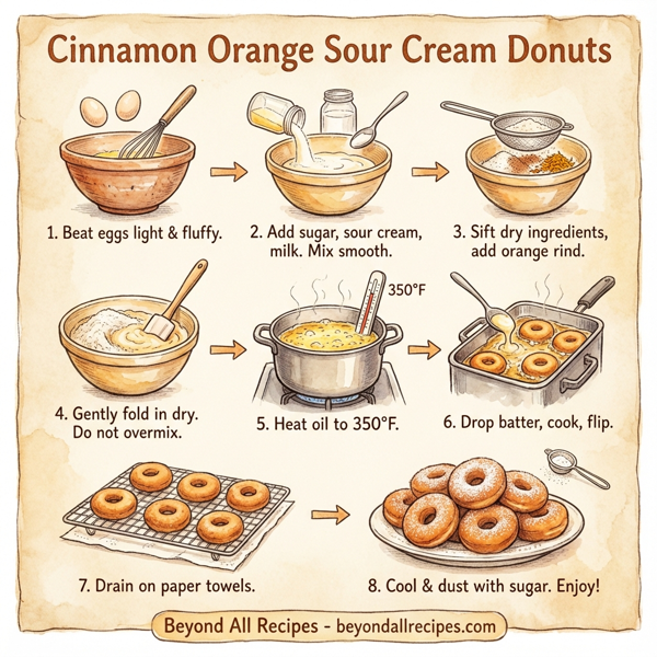 Cinnamon Orange Sour Cream Donuts instructions