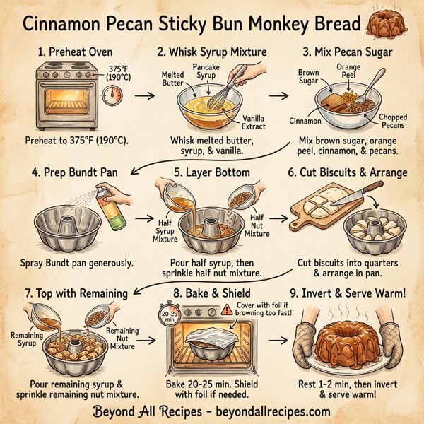 Cinnamon Pecan Sticky Bun Monkey Bread instructions