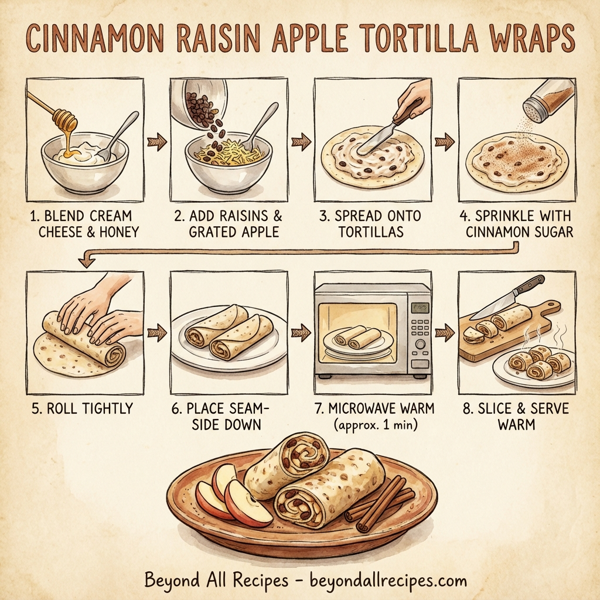 Cinnamon Raisin Apple Tortilla Wraps instructions