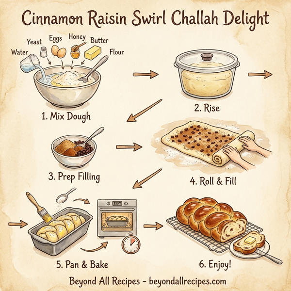 Cinnamon Raisin Swirl Challah Delight instructions