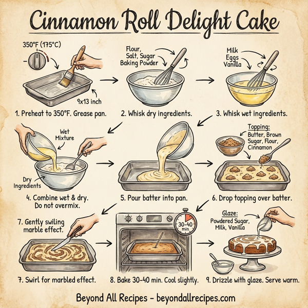 Cinnamon Roll Delight Cake instructions
