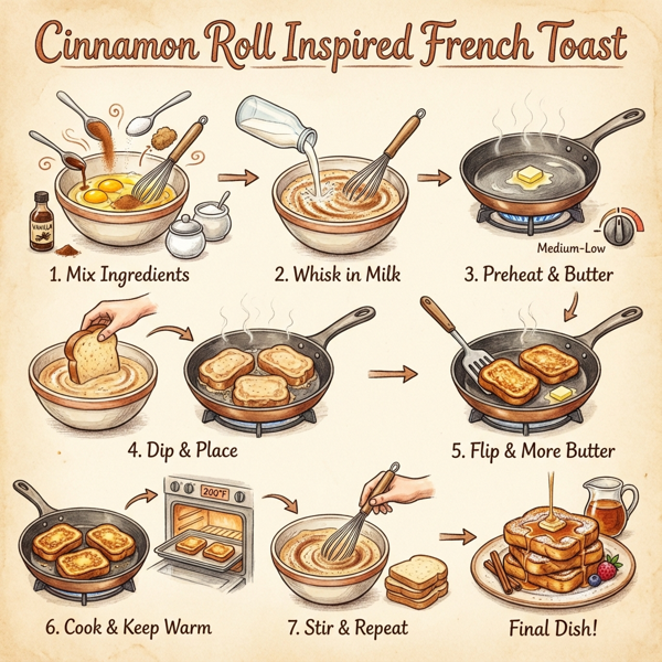 Cinnamon Roll Inspired French Toast instructions