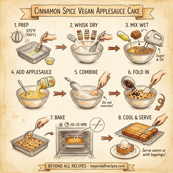 Cinnamon Spice Vegan Applesauce Cake instructions