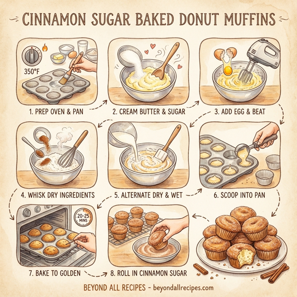 Cinnamon Sugar Baked Donut Muffins instructions
