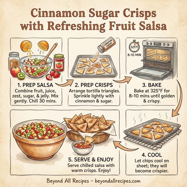Cinnamon Sugar Crisps with Refreshing Fruit Salsa instructions