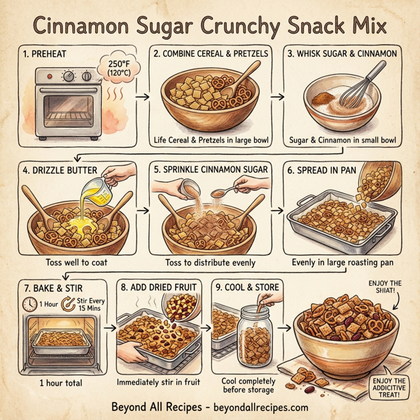 Cinnamon Sugar Crunchy Snack Mix instructions