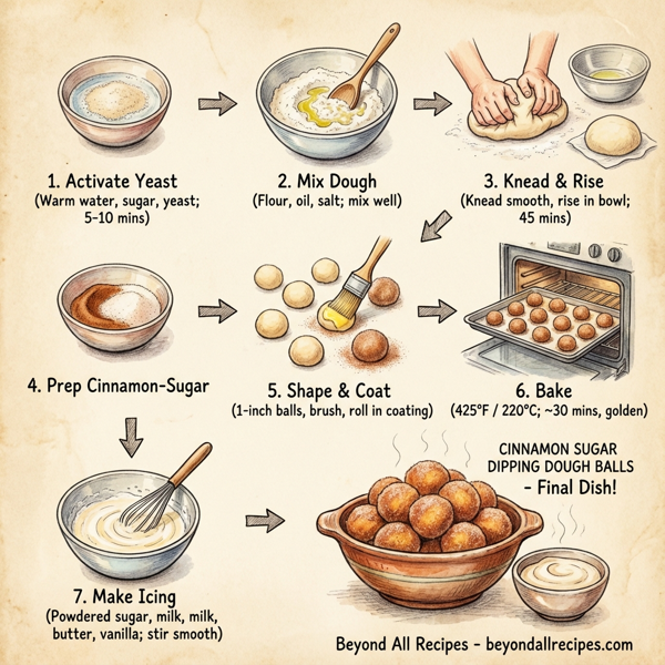 Cinnamon Sugar Dipping Dough Balls instructions
