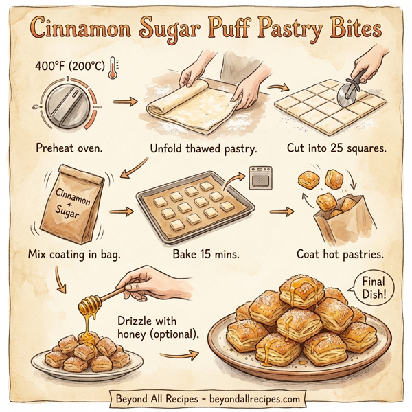 Cinnamon Sugar Puff Pastry Bites instructions