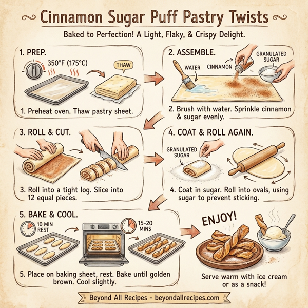 Cinnamon Sugar Puff Pastry Twists instructions