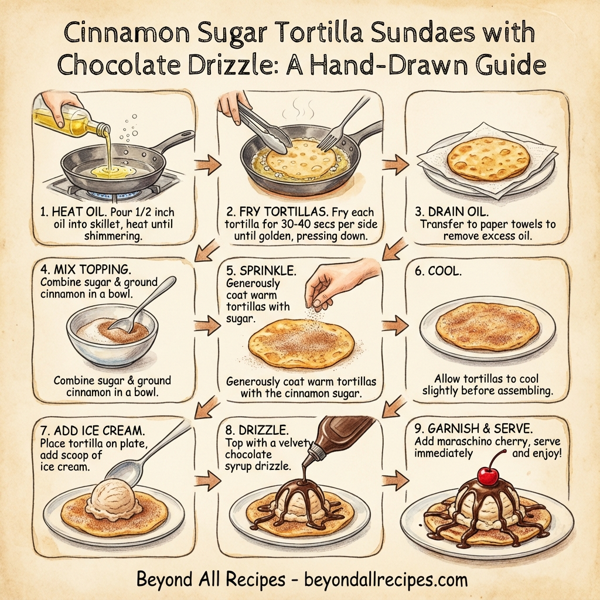 Cinnamon Sugar Tortilla Sundaes with Chocolate Drizzle instructions