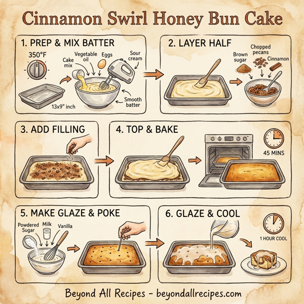 Cinnamon Swirl Honey Bun Cake instructions