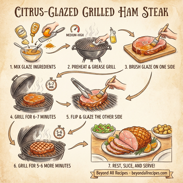 Citrus-Glazed Grilled Ham Steak instructions
