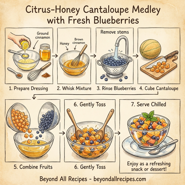 Citrus-Honey Cantaloupe Medley with Fresh Blueberries instructions