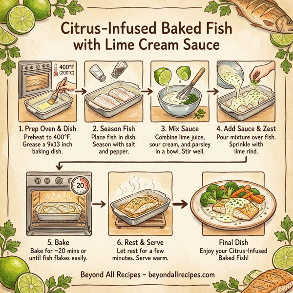 Citrus-Infused Baked Fish with Lime Cream Sauce instructions