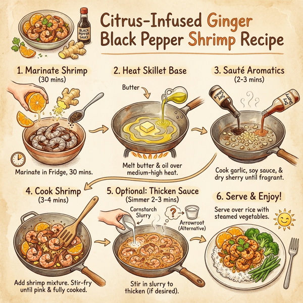 Citrus-Infused Ginger Black Pepper Shrimp instructions