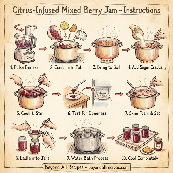 Citrus-Infused Mixed Berry Jam instructions