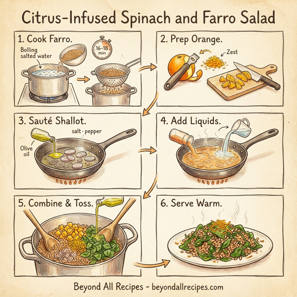 Citrus-Infused Spinach and Farro Salad instructions