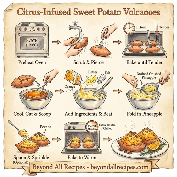 Citrus-Infused Sweet Potato Volcanoes instructions