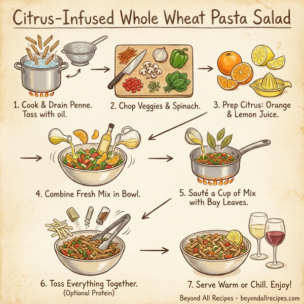 Citrus-Infused Whole Wheat Pasta Salad instructions