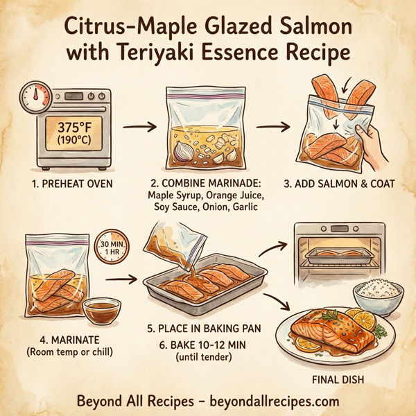 Citrus-Maple Glazed Salmon with Teriyaki Essence instructions