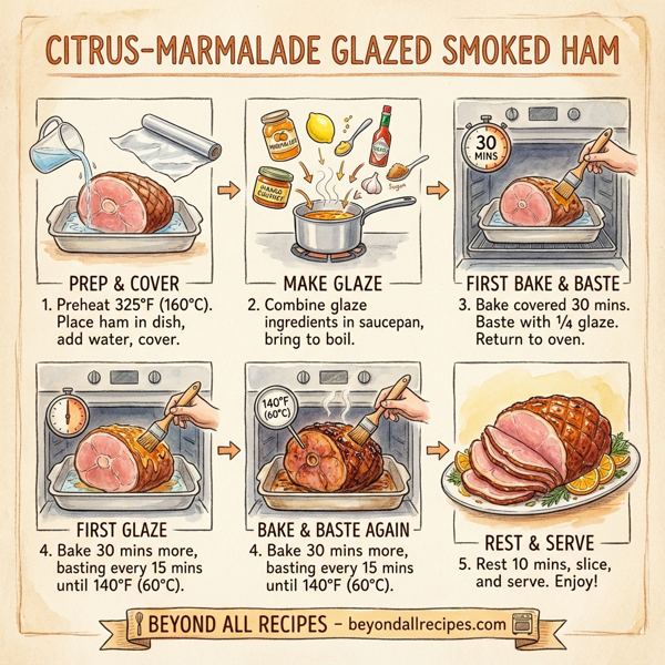 Citrus-Marmalade Glazed Smoked Ham instructions