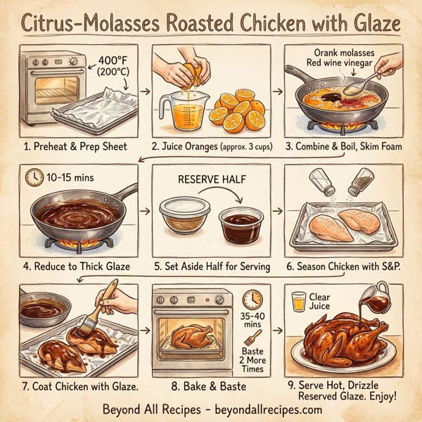 Citrus-Molasses Roasted Chicken with Glaze instructions