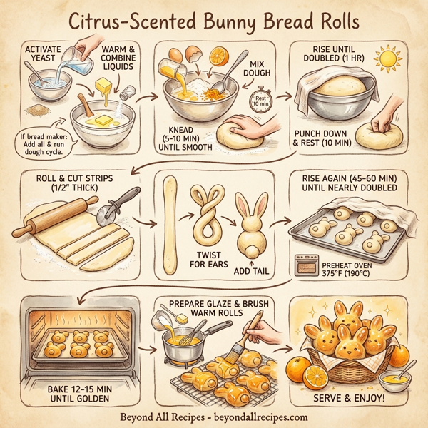 Citrus-Scented Bunny Bread Rolls instructions