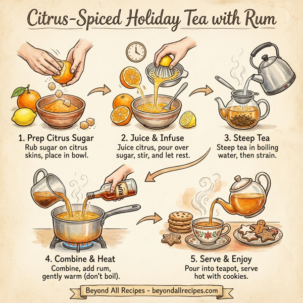Citrus-Spiced Holiday Tea with Rum instructions