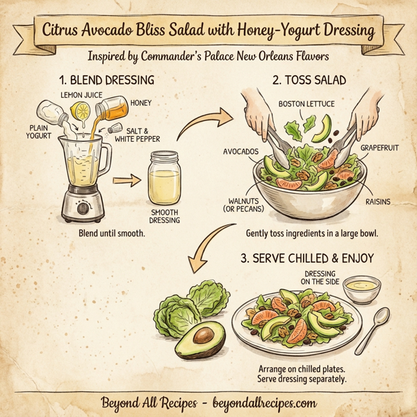 Citrus Avocado Bliss Salad with Honey-Yogurt Dressing instructions
