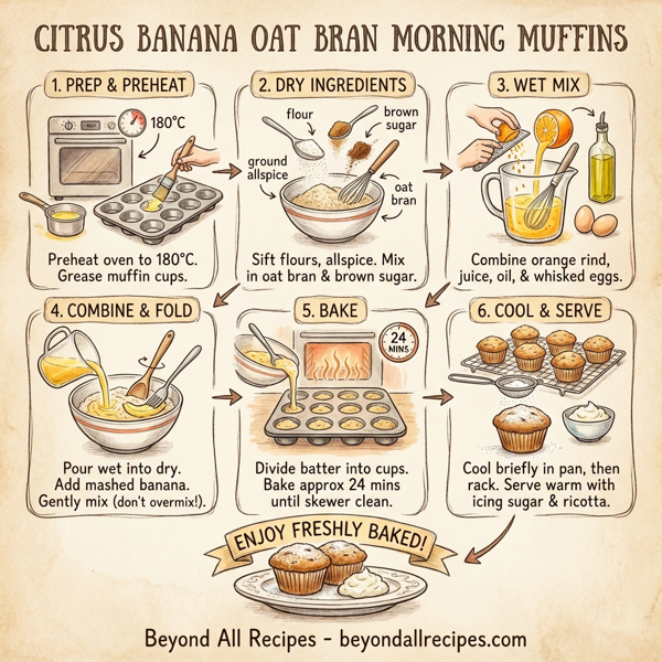 Citrus Banana Oat Bran Morning Muffins instructions