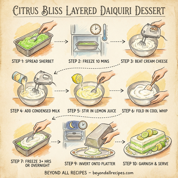 Citrus Bliss Layered Daiquiri Dessert instructions
