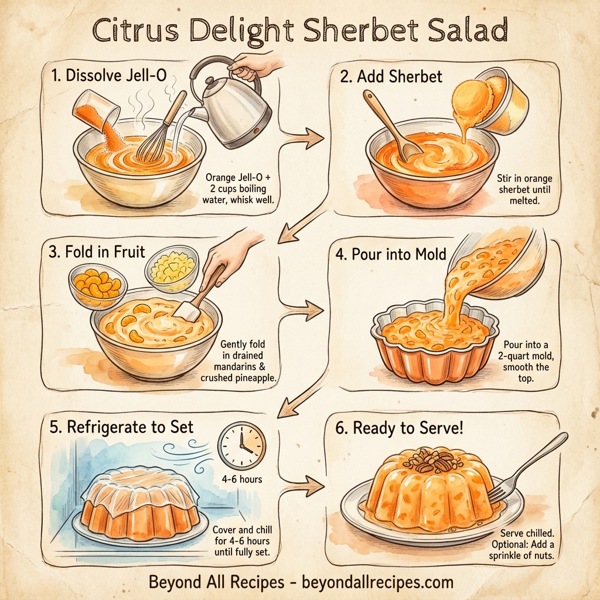 Citrus Delight Sherbet Salad instructions