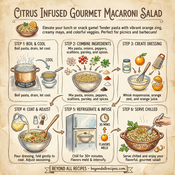 Citrus Infused Gourmet Macaroni Salad instructions
