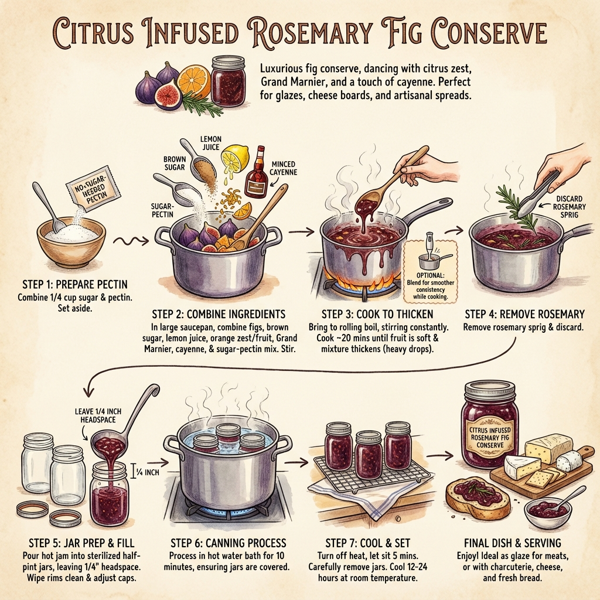 Citrus Infused Rosemary Fig Conserve instructions