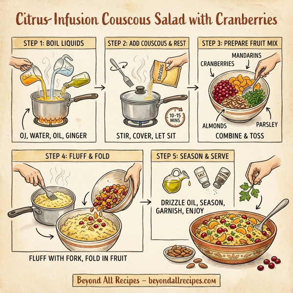 Citrus Infusion Couscous Salad with Cranberries instructions