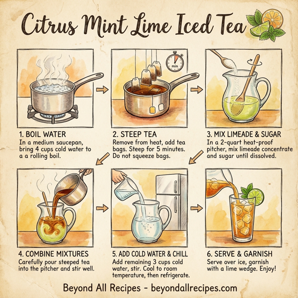 Citrus Mint Lime Iced Tea instructions