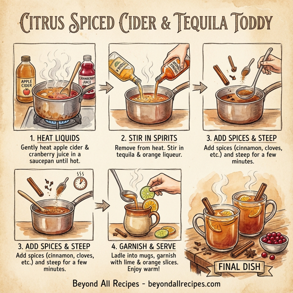 Citrus Spiced Cider and Tequila Toddy instructions