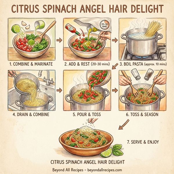Citrus Spinach Angel Hair Delight instructions