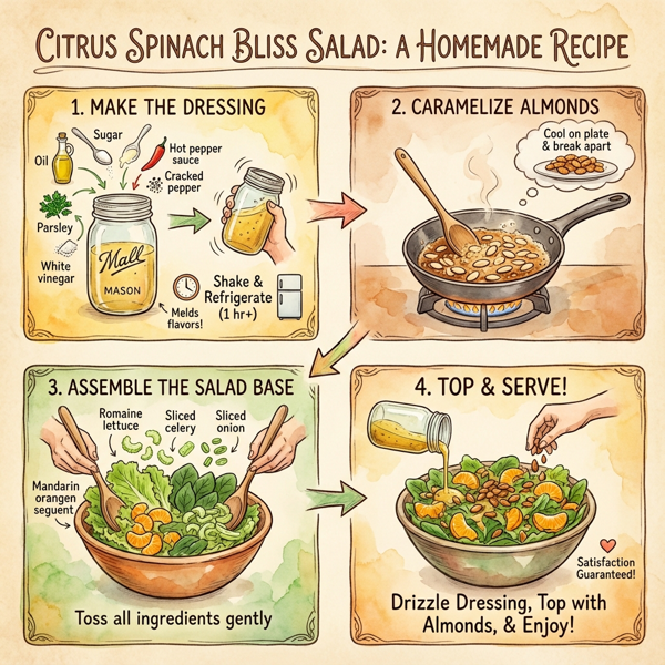 Citrus Spinach Bliss Salad instructions