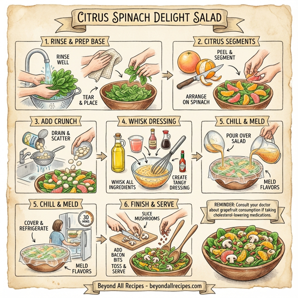 Citrus Spinach Delight Salad instructions