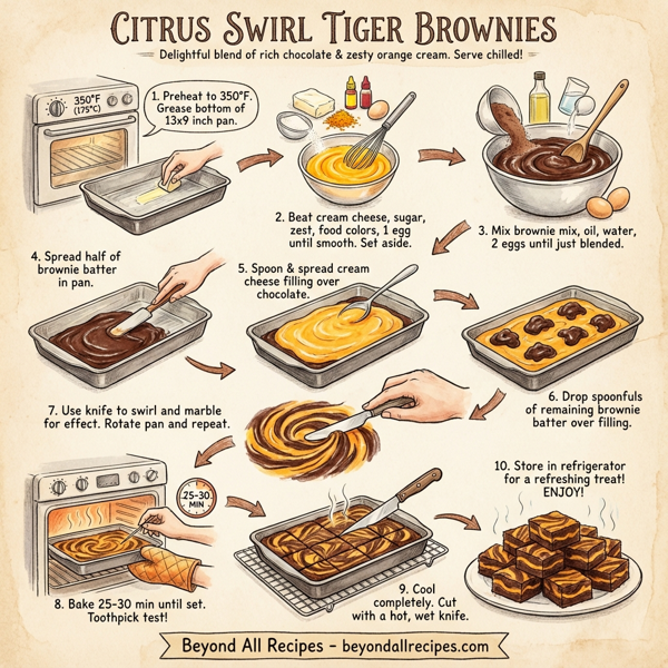 Citrus Swirl Tiger Brownies instructions