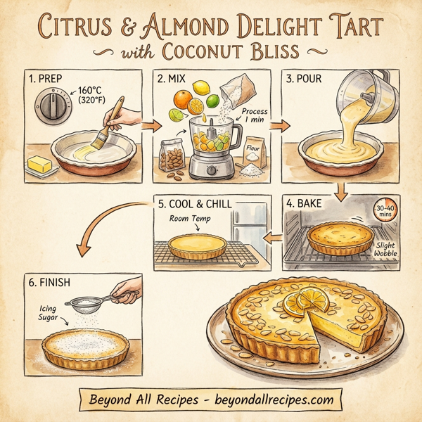 Citrus & Almond Delight Tart with Coconut Bliss instructions