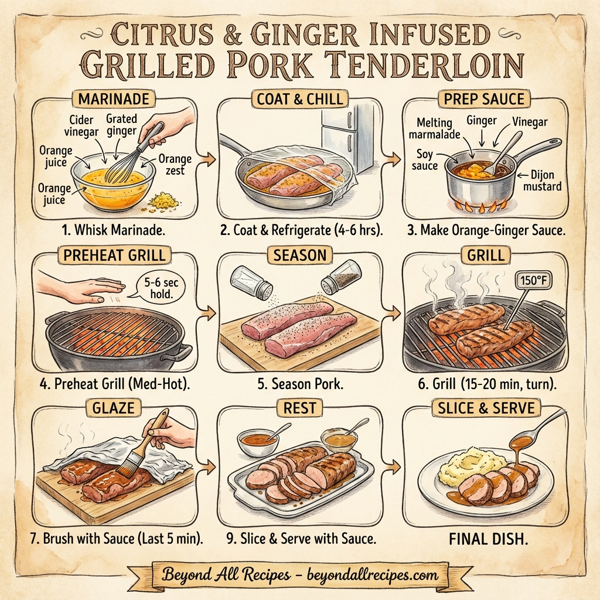 Citrus & Ginger Infused Grilled Pork Tenderloin instructions