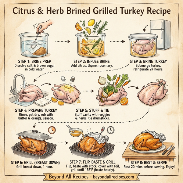 Citrus & Herb Brined Grilled Turkey instructions