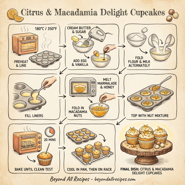 Citrus & Macadamia Delight Cupcakes instructions